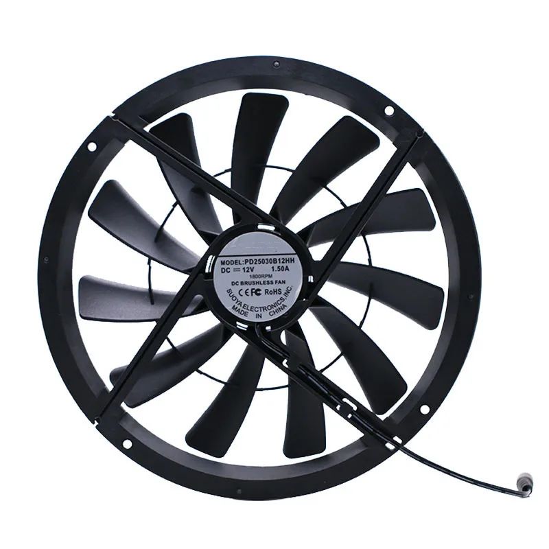 Ventilador de Refrigeração Grande Tamanho 250 mm 25cm dc 12v 1200 Rpm 40dba Molex 4d 250x30 mm Alto Fluxo de ar do Plutônio Calcula o Difusor de Exaustão da Planta do Animal de Estimação - Imagem 5