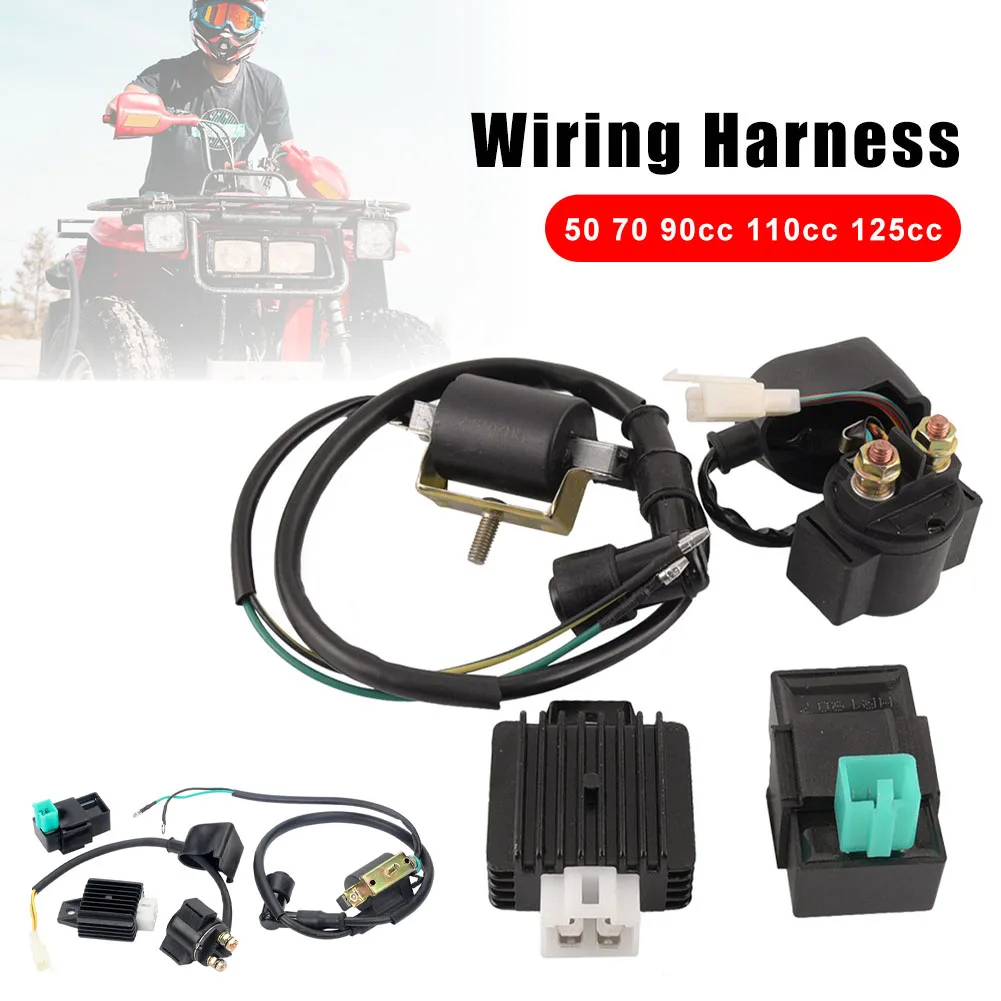 

Ignition with Rotor Coil 5Pin CDI Voltage Regulator 4Pin Rectifier Starting Relay for ATV Quad 50/70/90/110/125cc Accessories
