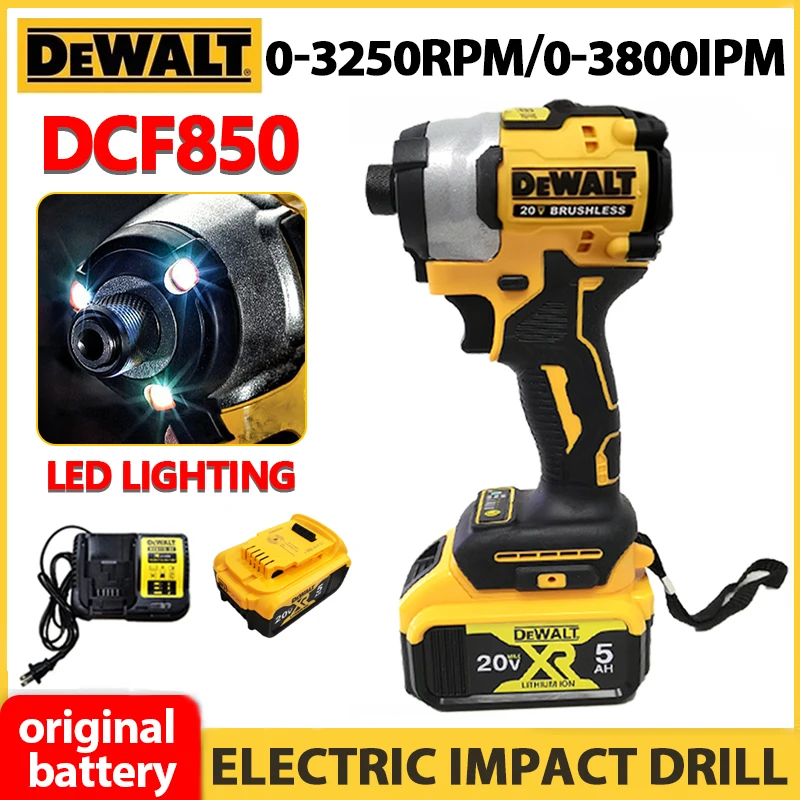 Dewalt Dcf850 1/4In Brushless Cordless 3 Velocità Impact Driver 20V Lithium Power Tools 3250Rpm 3800Ipm 205Nm Strumento Nudo