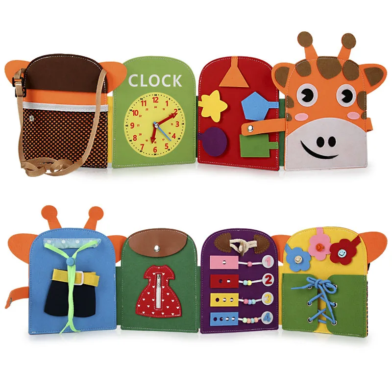 

Toddler Busy Board Preschool Children Intelligence Learning Toys Montessori Bag Early Educational Toys Dressing And Shoelace