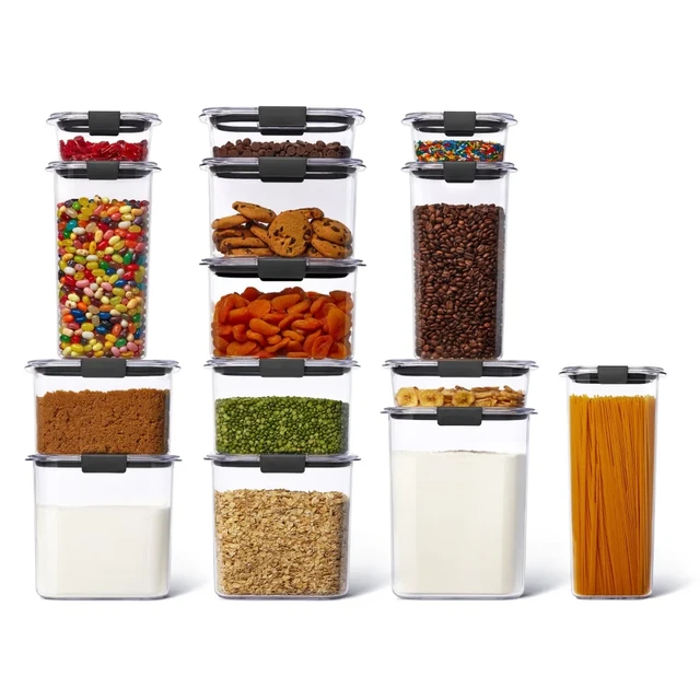 Rubbermaid Brilliance Pantry 8-Piece Food Storage Set, Clear
