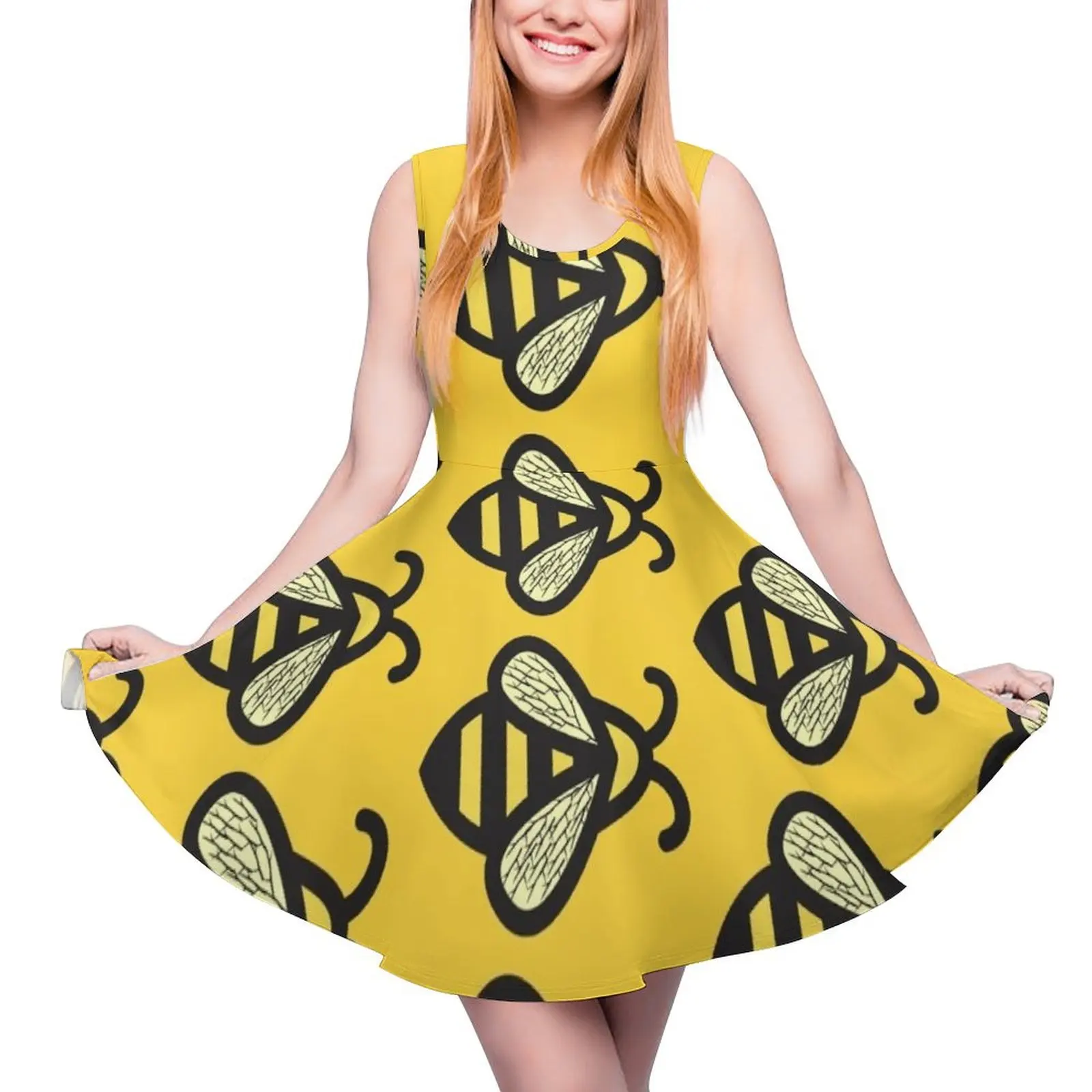 

Busy As A Bee!! Round Neck Dress Woman clothes long dresses for women luxury woman party dress summer dresses