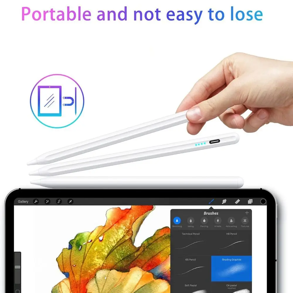 Universal Active Stylus Pen Rechargeable Mobile Phone Screen Pencil Sensitive Drawing Tablet Touch Pen for Android/iOS