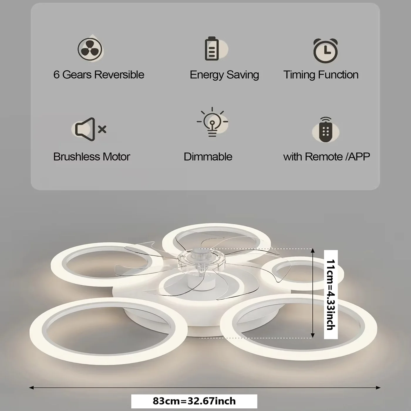 Ceiling Fan Led Ceiling Fan Lights Electric Fan Led Fan Light Led Ceiling Lights Electric fan with light ring ceiling fan light living room dining room remote control app dimmable ceiling LED