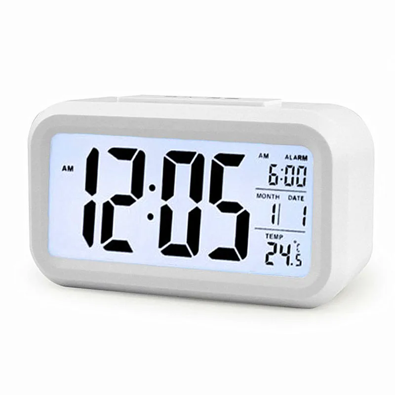 Large LED Backlight Display Clock Digital Alarm Clock Electronic Temperature For Home Office Travel Desktop Decor