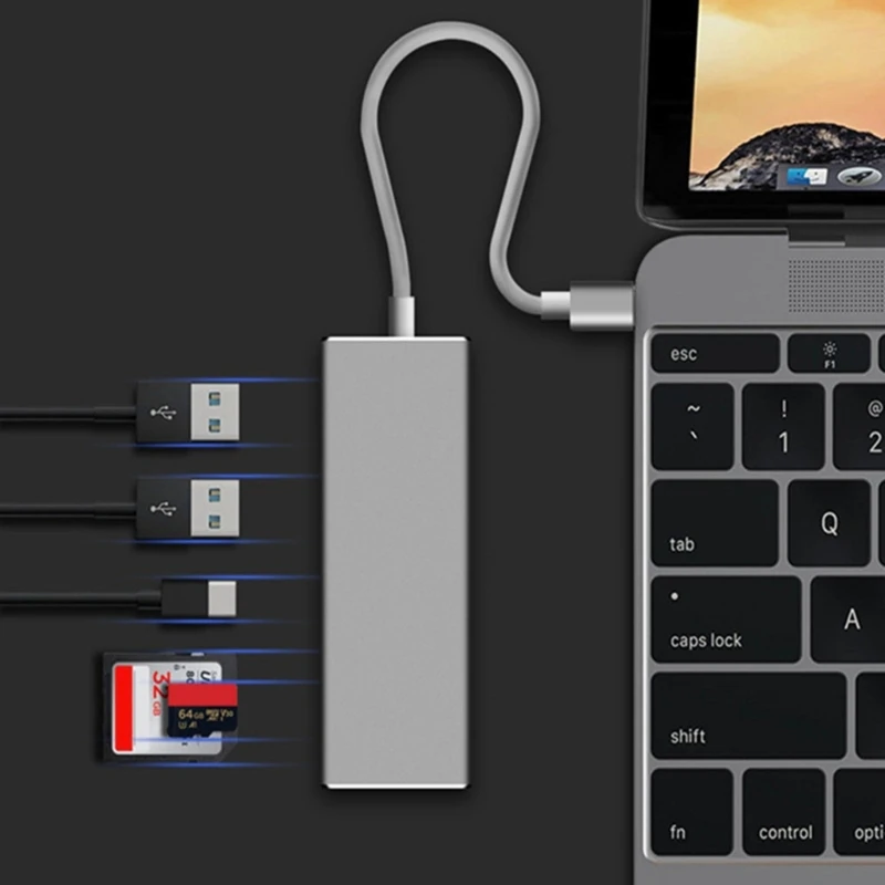 Hub Usb C Adattatore Usb C 5 In 1 Lettore Schede Usb Docking Station Da Usb Usb Docking Station Usb 3.1 Dock Da C