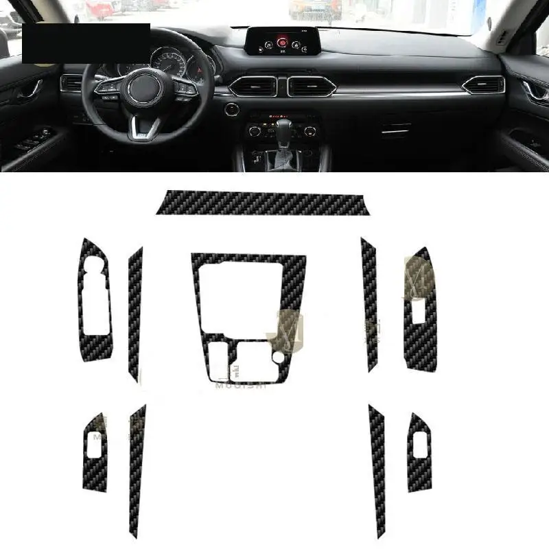 

For Mazda CX-8 2021-2023 Car interior carbon fibre Film 5D PET Center console Anti scratch resist film Accessories refit PPF