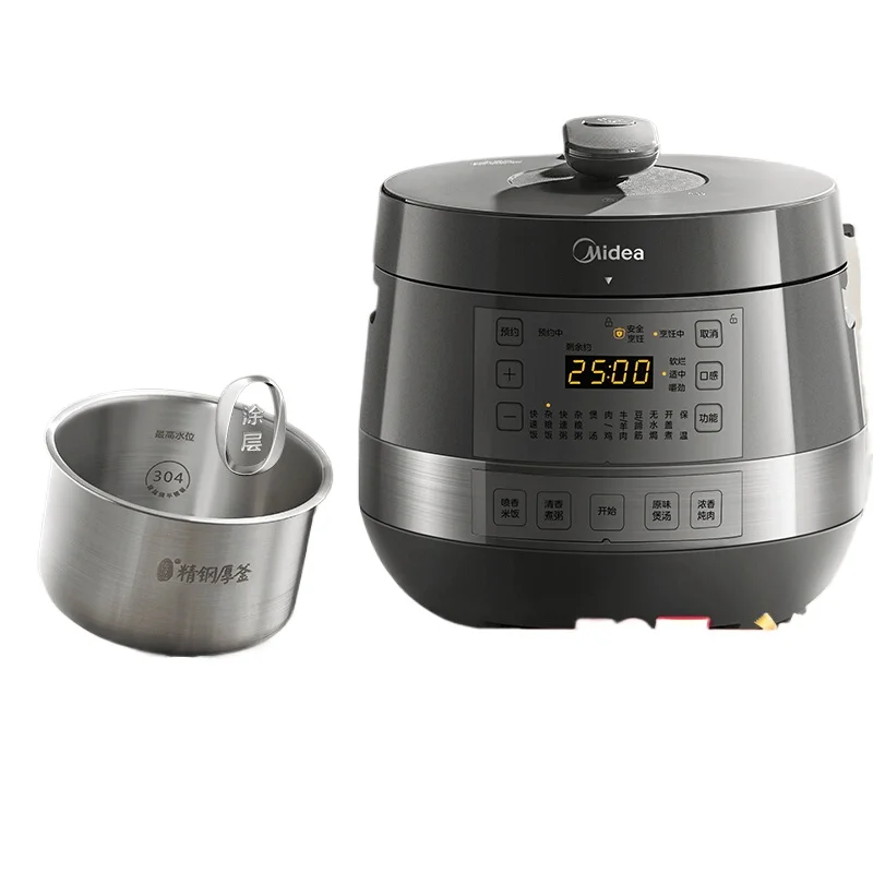 Midea Electric Pressure Cooker Stainless Steel Multi Functional Intelligent Fully Automatic Pressure Cooker Rice 6L