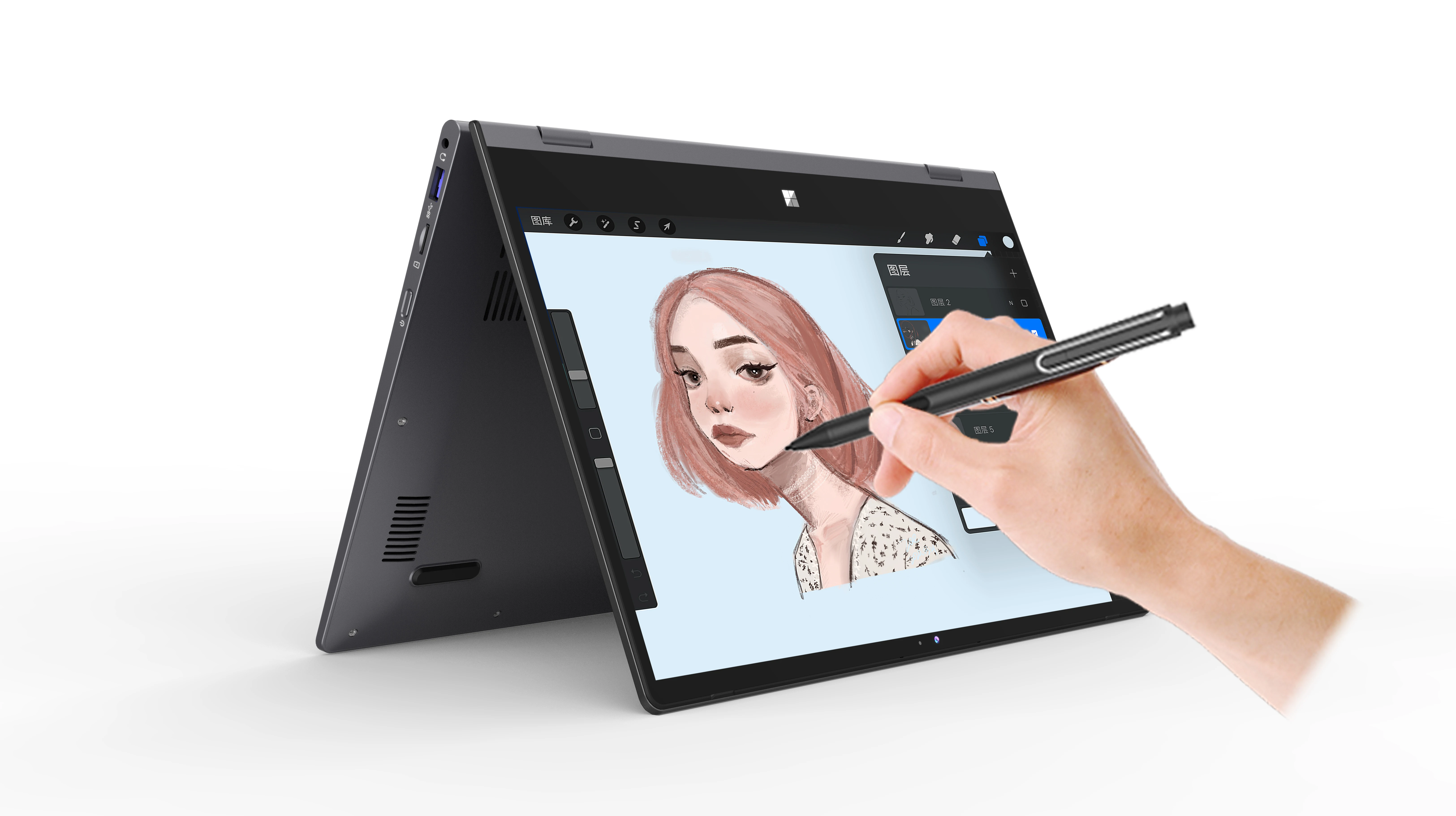 14.1 inch YOGA Mini Laptop Intel N95 32 GB DDR4 2TB SSD 2-in-1 2560*1440 2.5K Screen Touch 360° Flip Office Study Fingerprint 4