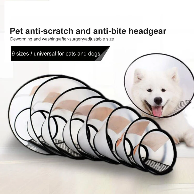 Vivifying Cat Cone Adjustable Recovery Pet Cone Lightweight Plastic Elizabethan Collar For Cats Dogs Pet Accessories pet collar
