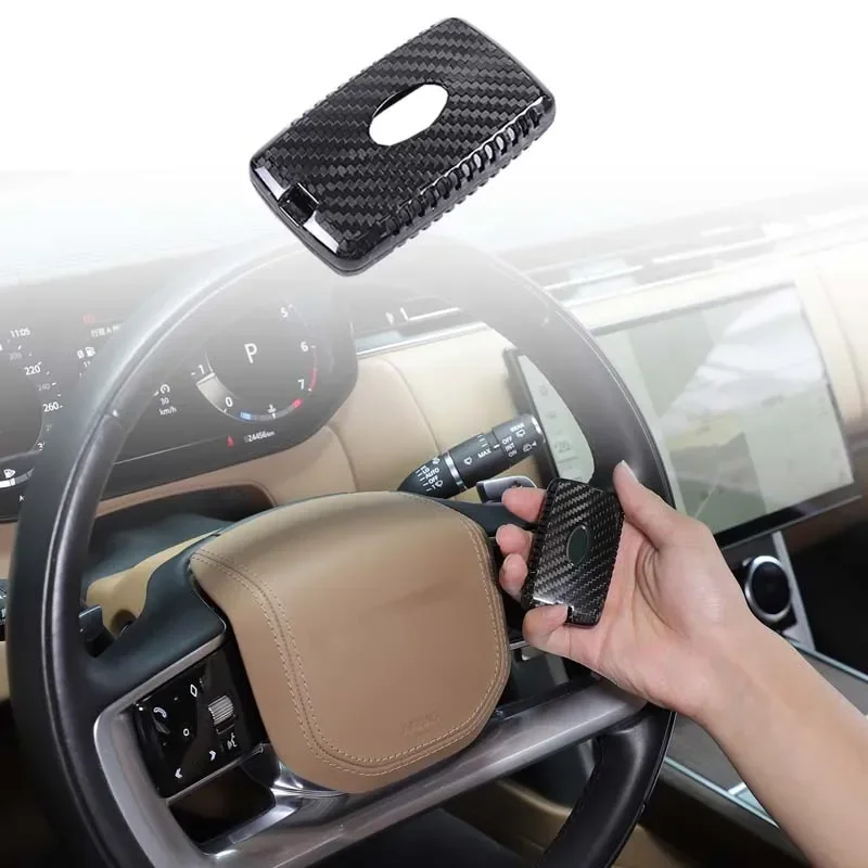 

For Land Rover Defender 90 110 130 2020 2021 2022 2023 2024 Real Carbon Fiber Car Key Cover Trim Car Accessories
