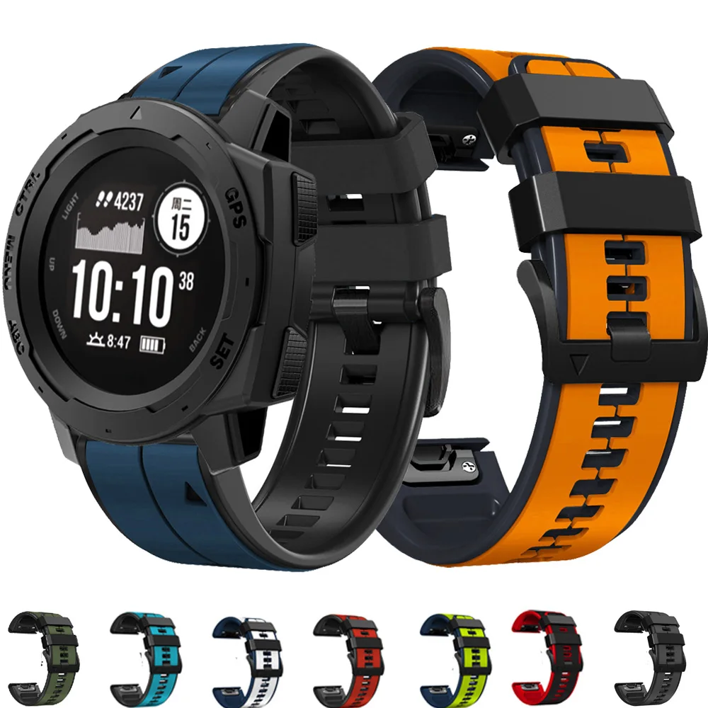 Per Garmin Instinct 2 / Instinct Tactical Solar Dual Power Surf Strap Cinturino A Sgancio Rapido Fenix 7 6 5 Band Braccialetto In Silicone
