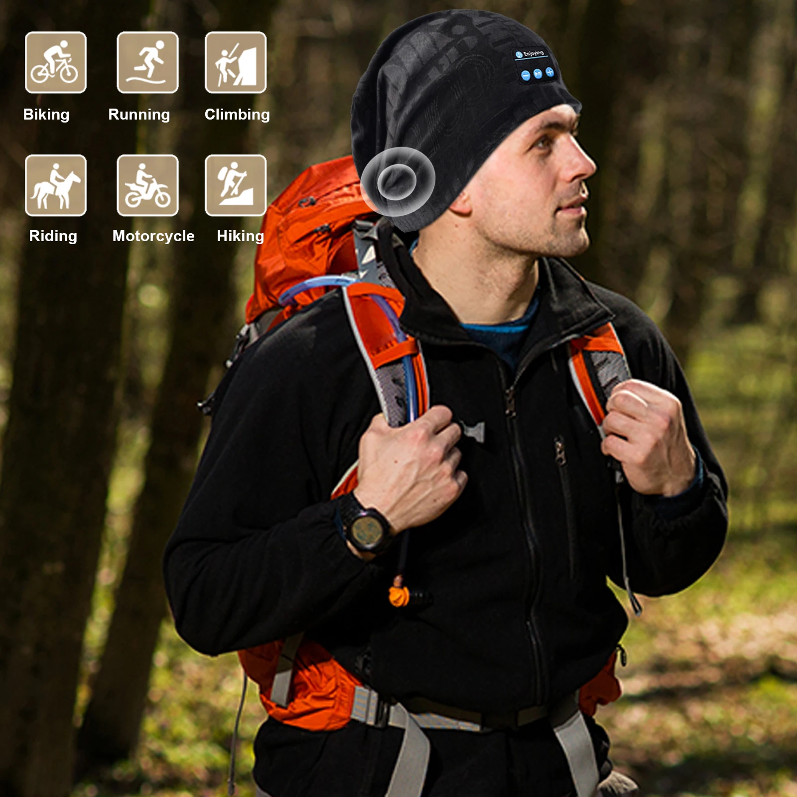 Wireless Bluetooth Headphones Hat Outdoor Sunshade Sports Music Hedset Cap Soft Breathable with Microphone for Handsfree Call