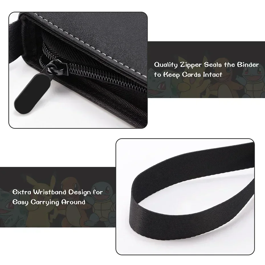 400PCS Card Album Binder Photocard PU Zipper Photo Album Carte Holder Toys Collection Folder Letters Pokemones Cards' Hobby 4