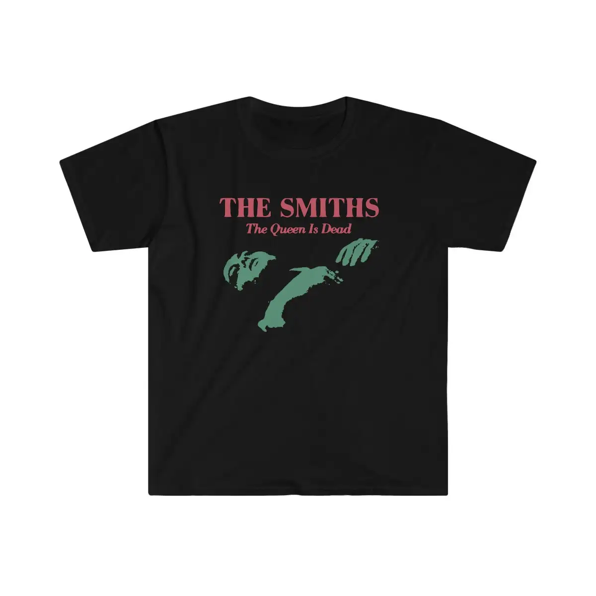 The Smiths The Queen Is Dead Rerto Style Green Con T-Shirt Softstyle Ultrasoft Rosa Unisex