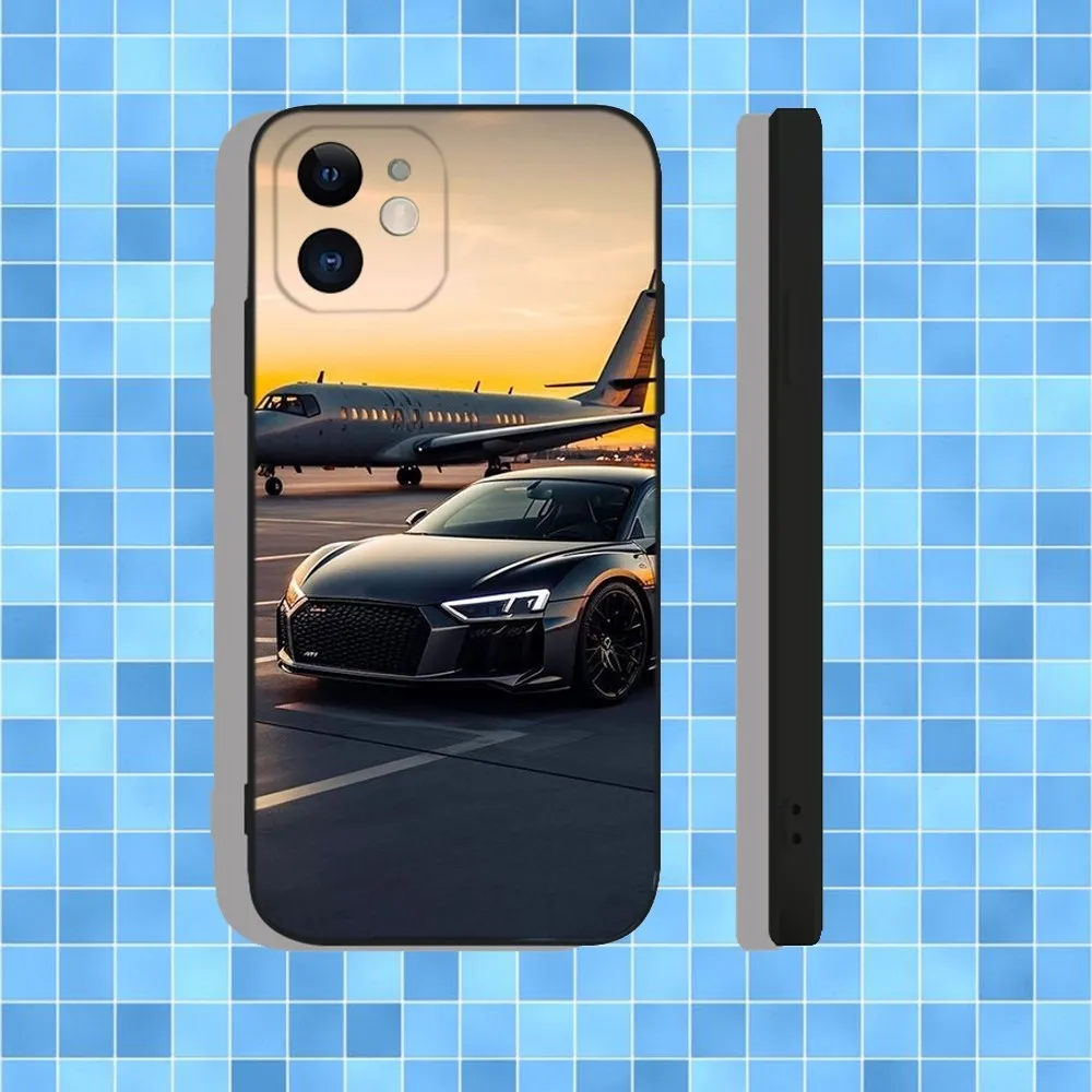 Luxury Car-Inspired Soft Silicone Black Phone Case