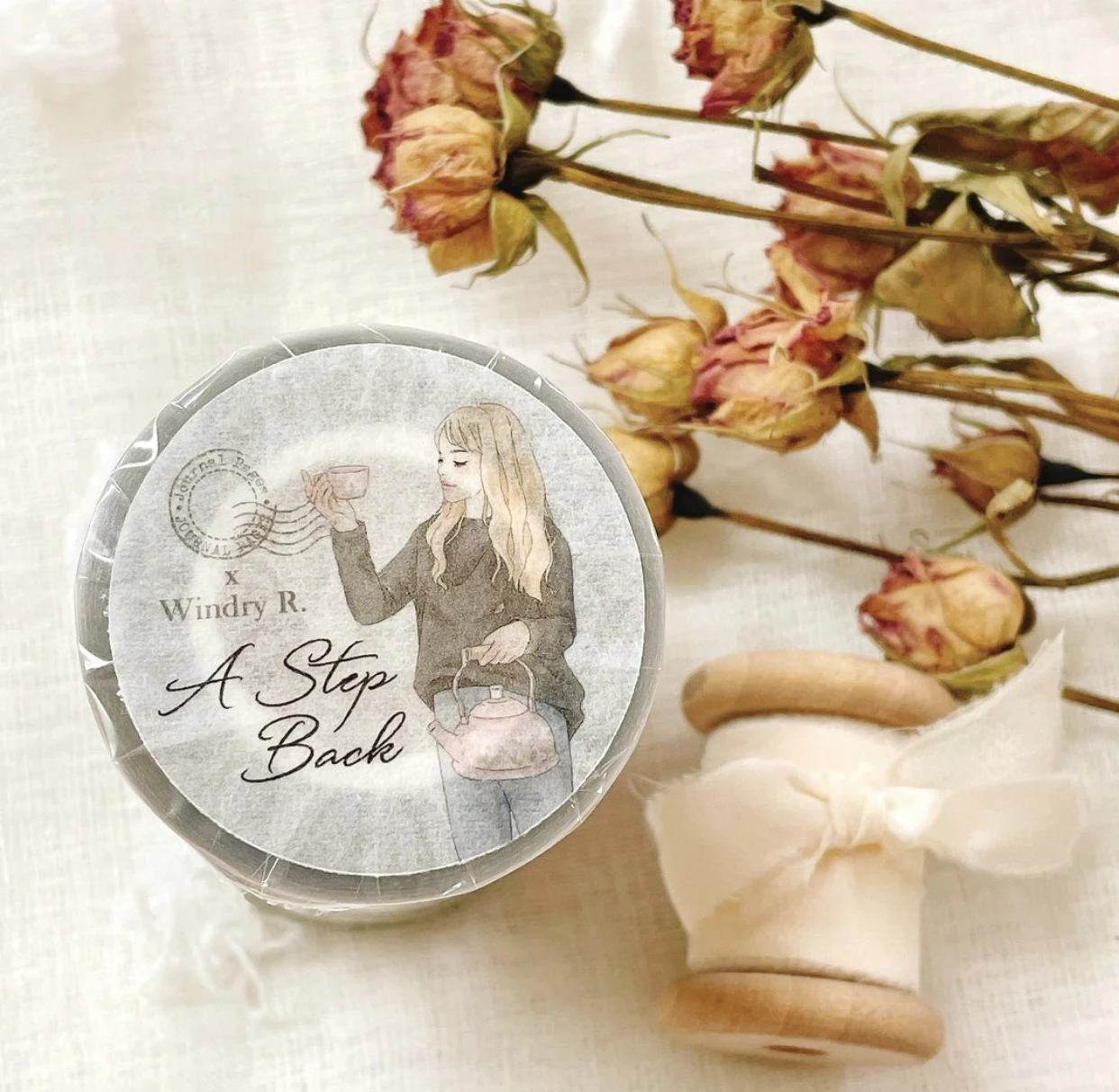 Windry X JP A Step Back Lovely Girl Washi PET-Klebeband für die Kartenherstellung, Planer, DIY, dekorativer Aufkleber