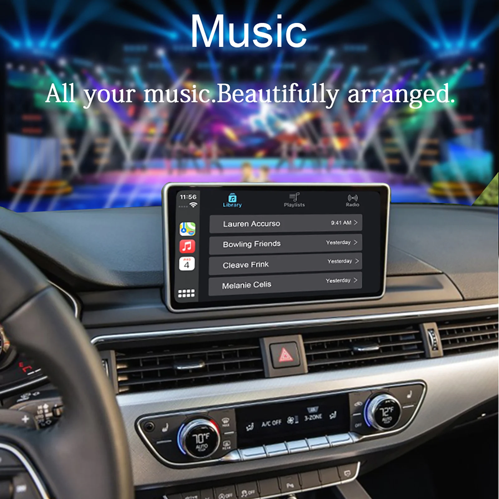 Wireless Android Auto Carplay Interface For Audi A1 A3 A4 A5 S5 A6 A7 Q2 Q3 Q5 Q7 MIB2 MIB with Mirror Link Car Play Functions