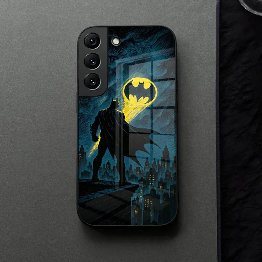Elegant Batman Logo Glass Phone Case - Premium Protective Cover