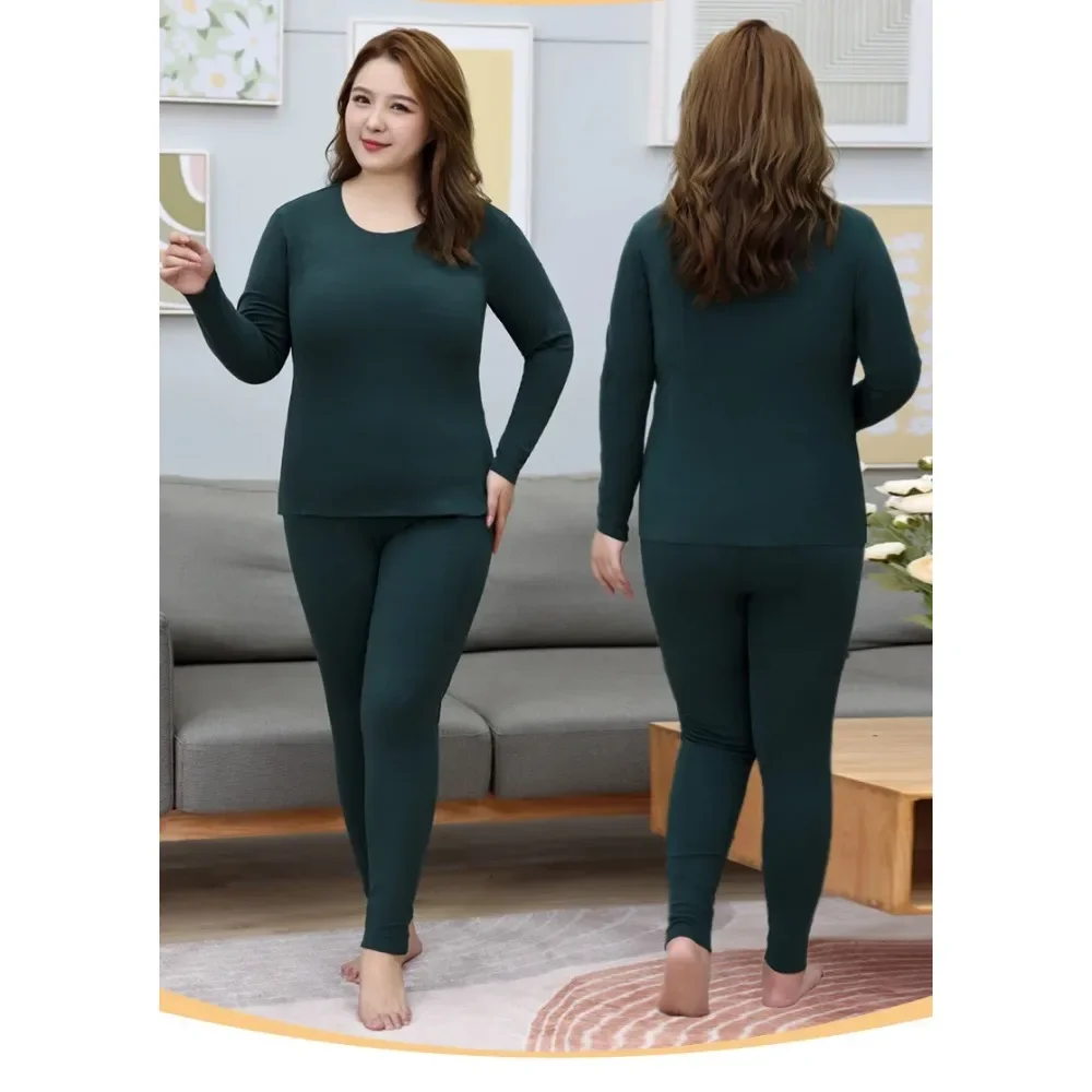 Plus Size 2XL-6XL Warm Thermal Underwear Sets Sleepwear Ladies Intimates Women Shaped Sets Female Thermal Shaping Clothes Suit