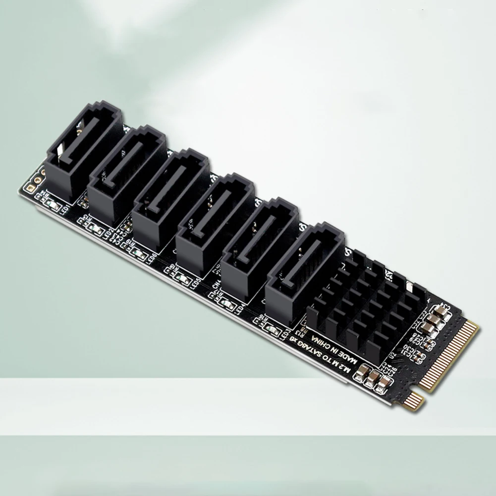M2 M-EKY PCIE3.0 에서 SATA6G 도킹 확장 카드, 6 포트 어댑터 카드, 하드 디스크 지지대 SATA용 변속기 속도 16000 MB/s