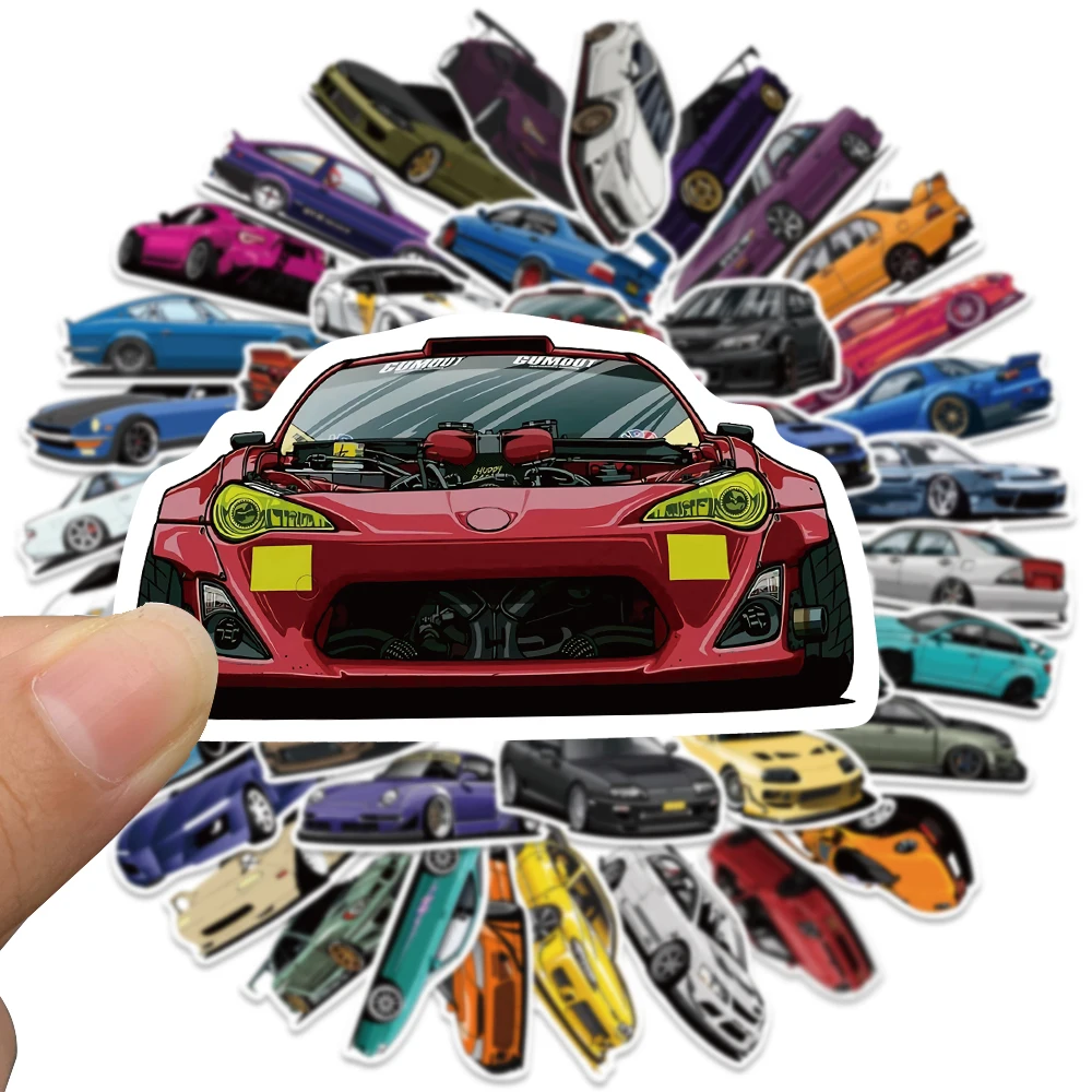 100 pegatinas JDM para coche de carreras para ordenador portátil, coche,  bicicleta, teléfono, guitarra, monopatín, ordenador, deportes, carreras