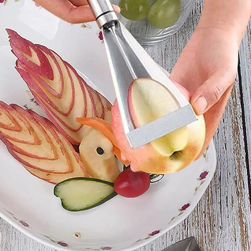 Fruit Knives Stainless Steel V-shape Fruit Carving Tools Fruit And