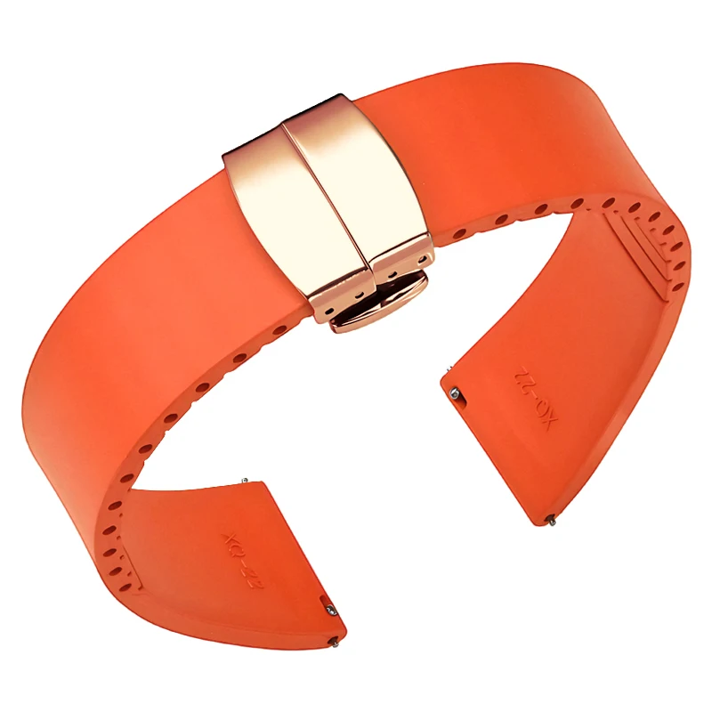 Premium FKM Rubber Quick Release Watch Band with Butterfly Buckle