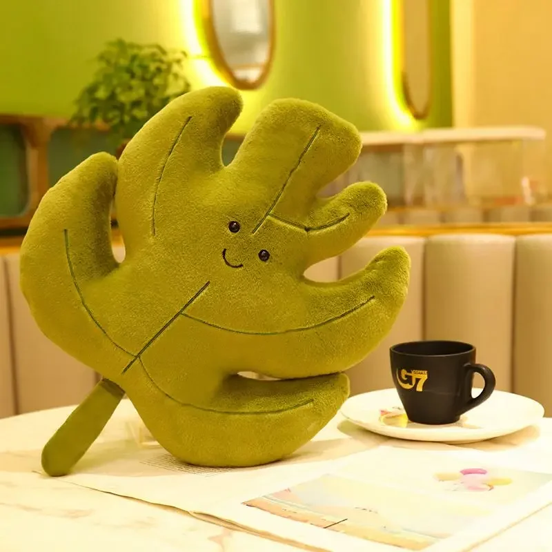 

High-value new net celebrity living room leaf pillow, home sofa back pillow, plant cushion, maple leaf ginkgo leaf pillow