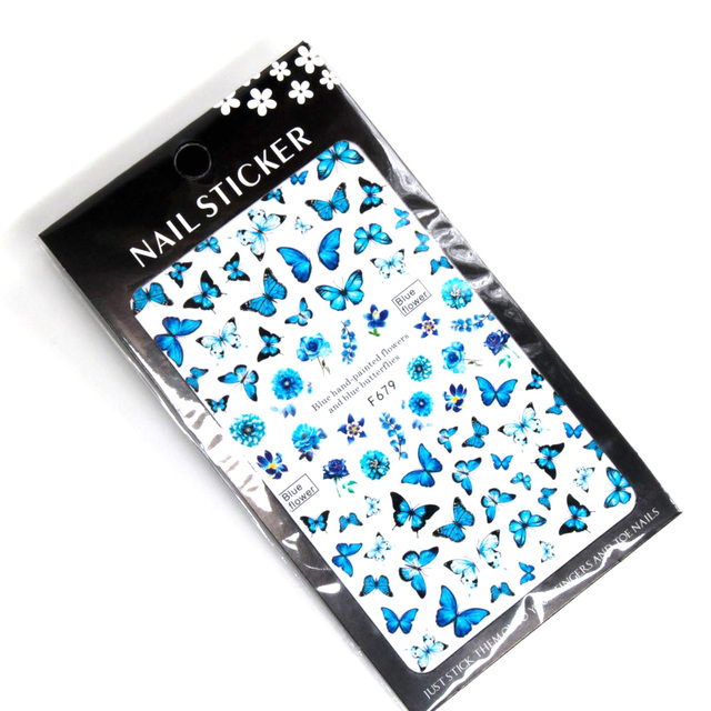 Craft Sticker 3D Nail Art Sticker Ultra-thin Butterfly Nail Art Decoration Sticker Holographic Laser Butterfly Nail Decals
