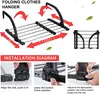 Portable Clothes Drying Rack for Balcony Folding Towel Rack Indoor Outdoor Adjustable Laundry Rack with Sock Clips Storage Rack 4