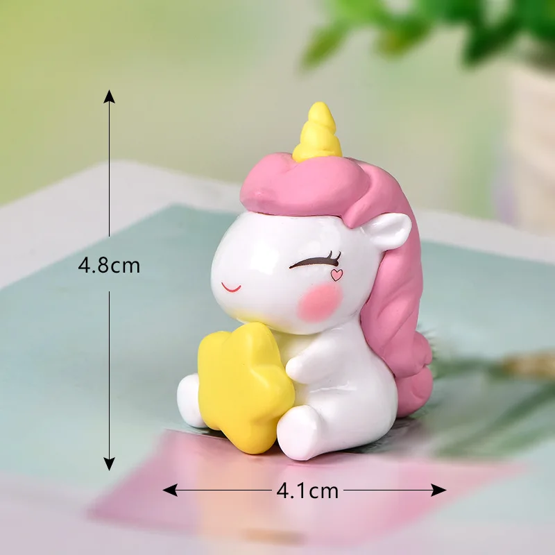 Star Unicorn Miniature Garden Micro Landscape DIY Crystal Ball Accessories Cake Car Desktop Small Figurine Decoration images - 6