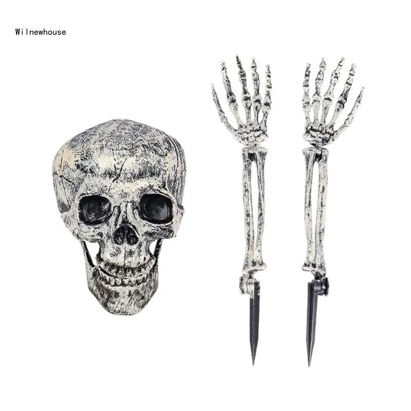 

Terrifying Plastic Skull Skeleton Decors Haunted House Halloween Decorations Dropship