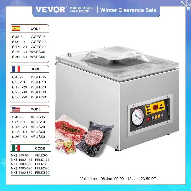 VEVOR Chamber Vacuum Sealer Machine DZ 260S Commercial Kitchen