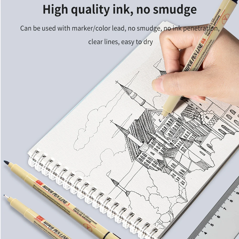 Waterproof Hand-Drawn Sketch Pen Micron Liners Needle Pen Fineliner Drawing Liner Art Micron Marker art marker pens sketching markers art markers pen marker marker pen marker pens markers pen micro pens