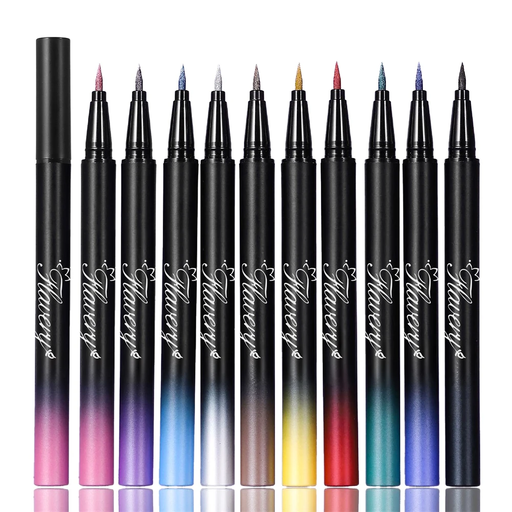Flüssiger Eyeliner In Rauchigem Schwarz-violett Mit Glitzer Effekt_voghion.com