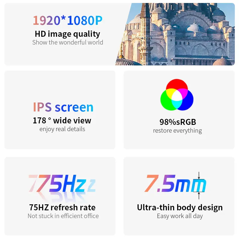 Ŀ PC , ũž PC LCD ũ, QHD ÷, ̹ , ǻ ũ, LED 1920*1080 HDMI & DP, 23.8 ġ, 1080P, 75Hz