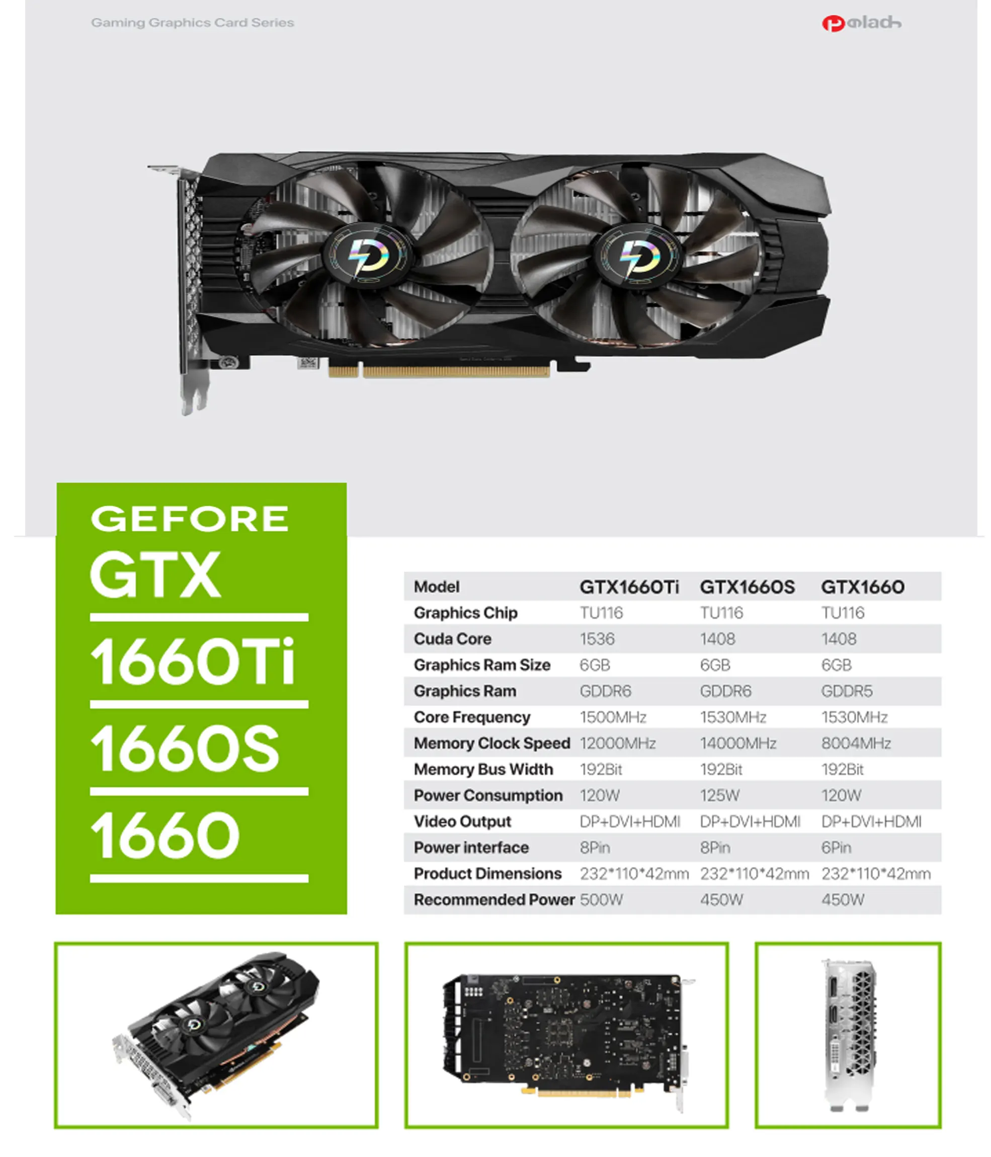 Новая графическая карта NVIDIA GeForce GTX 1660 TI 6G GDDR6 для RTX1660 ...