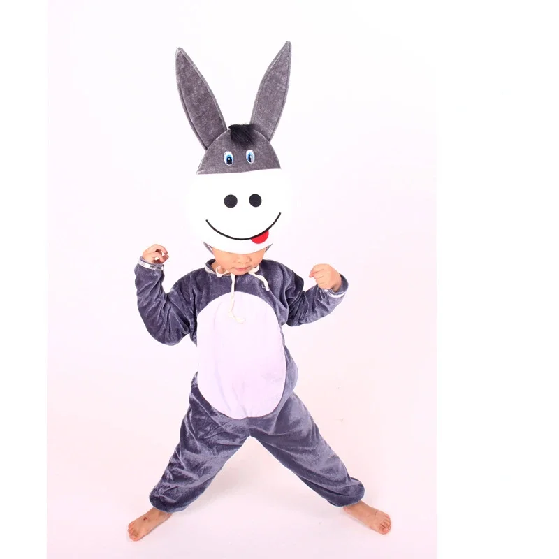 Disfraz de burro marrón de dibujos animados para niños y niñas, disfraz de Halloween, Navidad, actuación en el escenario