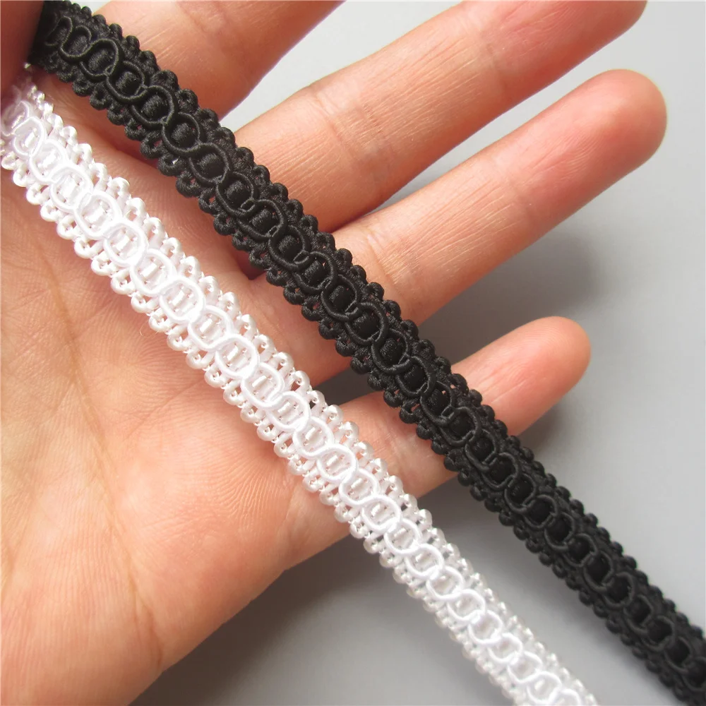 10yards/Lot 1cm Vintage Nylon Ribbon Lace Edge Trim Belt Applique Fabric Sewing Craft DIY Wedding Dress