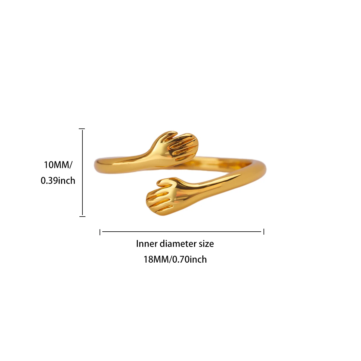 Gothic Hug Hands 18K Gold-plated Anti Fading Rings for Women Mom Stainless Steel Ring Punk Party Jewelry 2026 Accessories Gifts