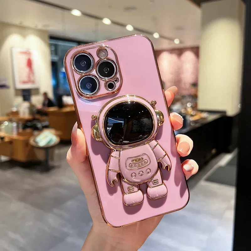 Astronaut Standing Holder Phone Case For infinix Note 30Pro Hot 30 30i 20 20i 11 12i 20Play Plating Cover note30_voghion.com