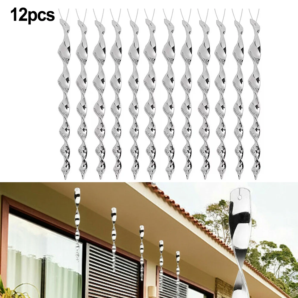 30cm 12 Wind Spiral Bird Reflective Bird Scarer Wind Chime Pigeon Birds Repeller Chimes Hanging Ornaments Home Garden Decor