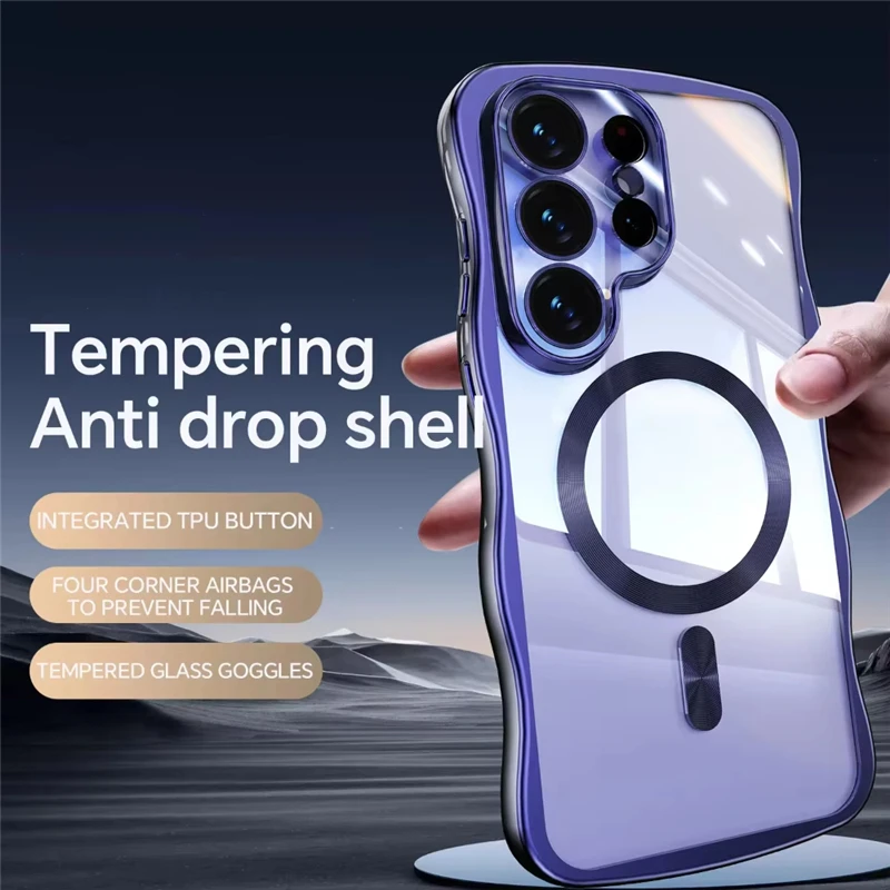 Wavy Pattern Glossy Transparent Shockproof Case