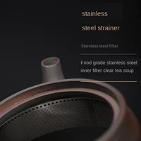 Pot à poignée latérale en poterie violette, théière Kung Fu en céramique aveugle à la main, théière simple, dispositif de préparation de thé Pu'er, ensembles de thé, théière chinoise 4