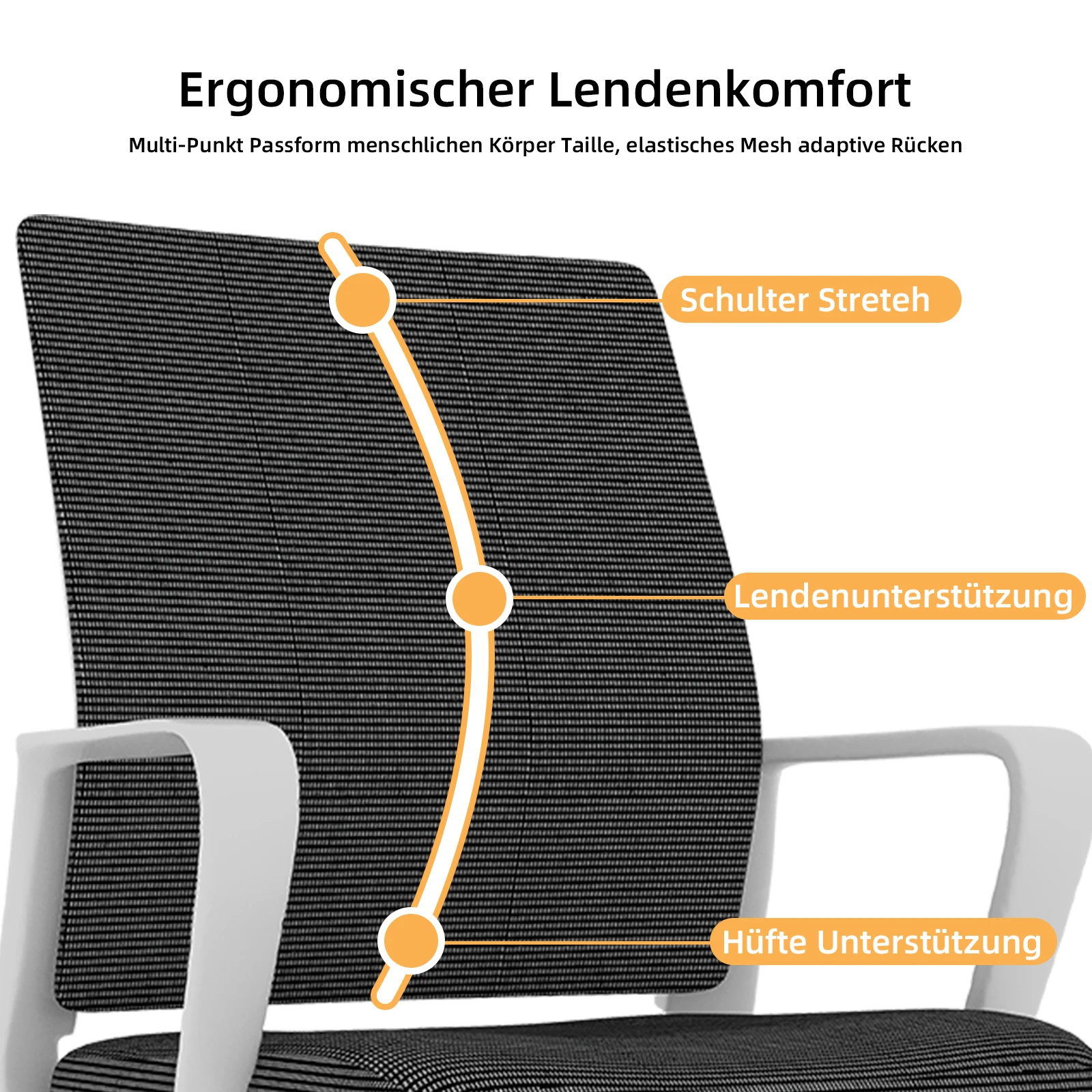 Minimalistischer moderner Bürostuhl – Metallrahmen, weich und bequem, für den Heim- und Bürogebrauch, mehrere Farben erhältlich – Detail 10