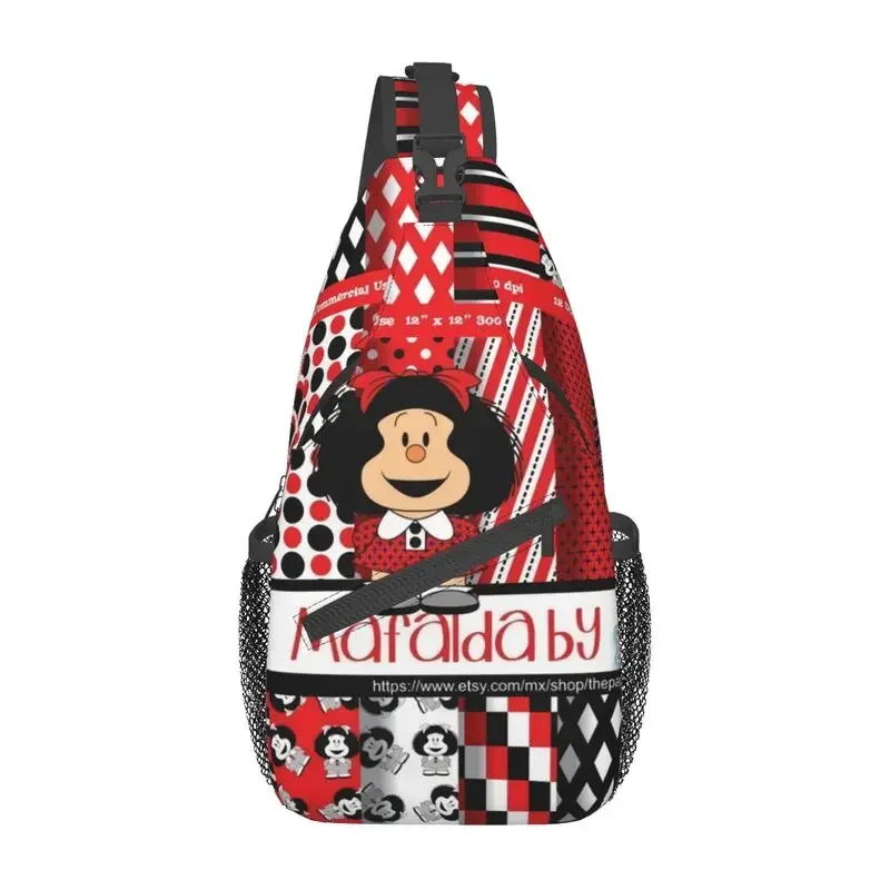 

Крутая аниме Mafalda Слинг Сумка для путешествий для мужчин Kawaii Мультфильм через плечо нагрудный рюкзак плечо рюкзак