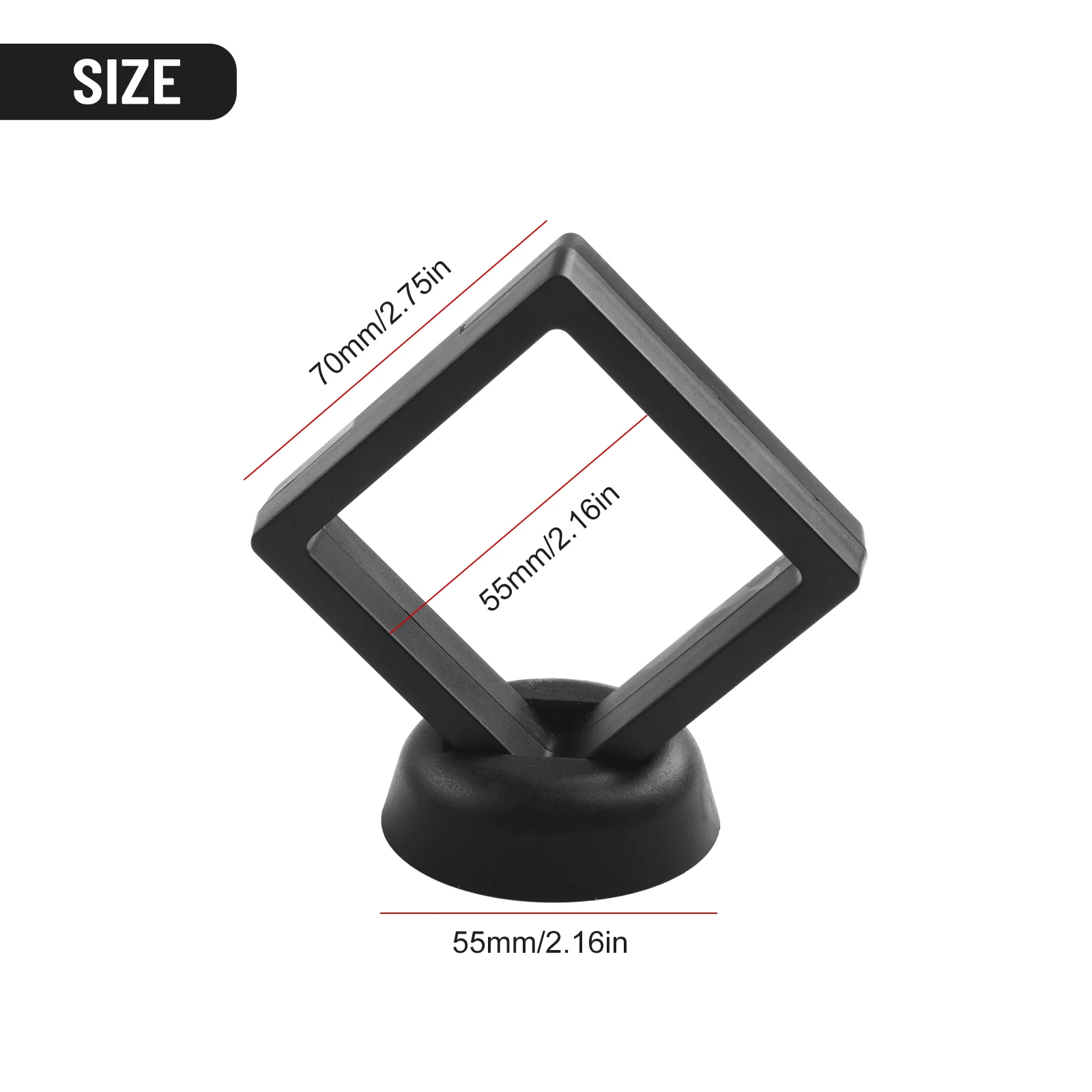 Display Case 5/10PCS 3D Floating Picture Frame Stand Box Clear Jewelry Ring Coin 70*70*20mm Home Decorative