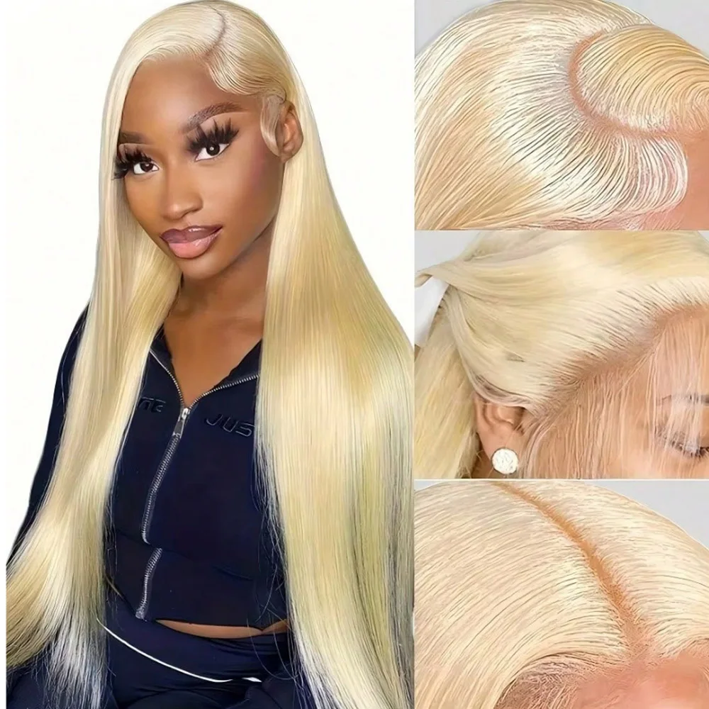 30 Inch 613 Lace Front Wig Human Hair 13x4 13x6 HD Transparent Lace 200% 250% Density Straight Brazilian Blonde Wig Pre-Plucked