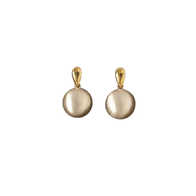 Temperament Goldene Wassertropfen Matte Runde Ohrringe Für Frauen Exquisite Metall Hochwertige Ohrringe Hochzeit Bankett Schmuck – Detail 7